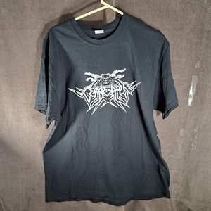 Cerberus (Three Headed Dog) Metal Band Black White Graphic Logo Tee VG XL
